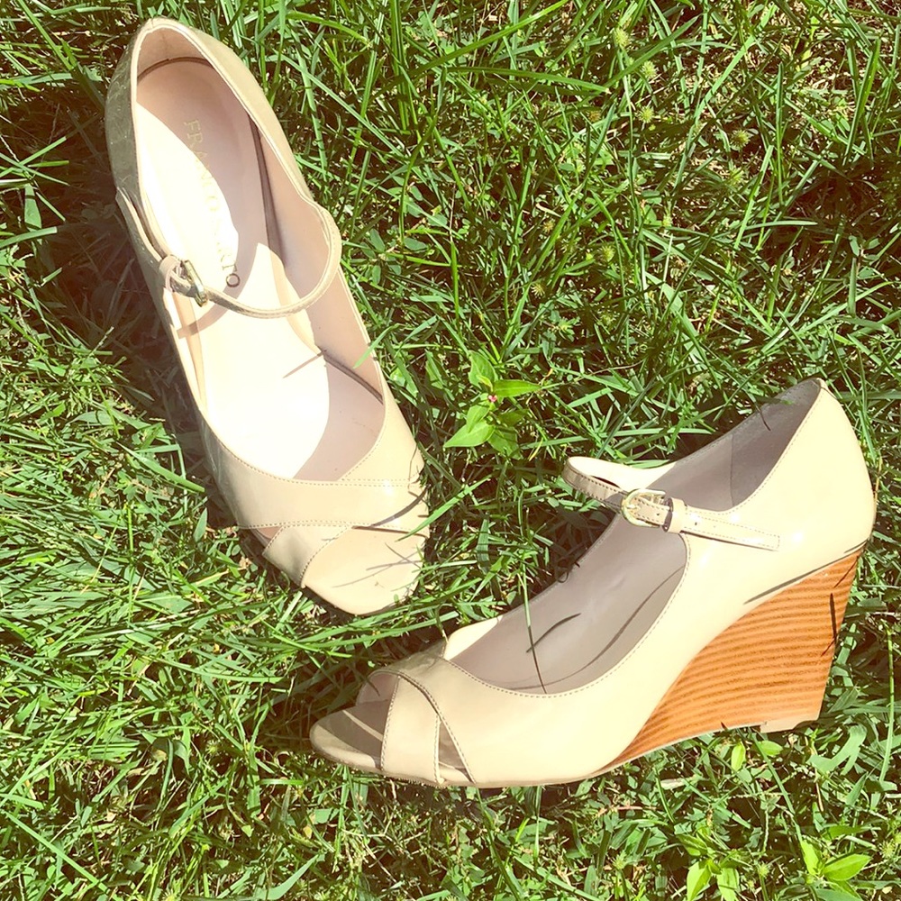 Franco Sarto Patent leather wedges